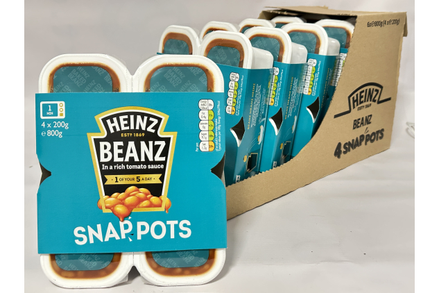 Heinz Beanz Snap Pots – 6 Packs of 4 (24 x 200g) | Past BBE