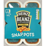 Heinz Beanz Snap Pots – 6 Packs of 4 (24 x 200g) | Past BBE