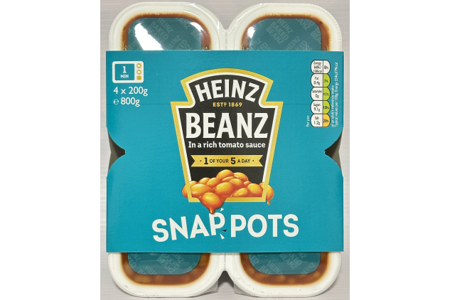 Heinz Beanz Snap Pots – 6 Packs of 4 (24 x 200g) | Past BBE