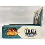 TREK High Protein Low Sugar Choc Caramel Bars | 24 x 55g | Plant-Based Protein Snack | High Fibre | Natural Ingredients