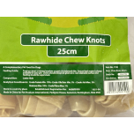Rawhide Chew Knots 25cm | Pack of 10 | 1.1kg | Long-Lasting Dog Chews