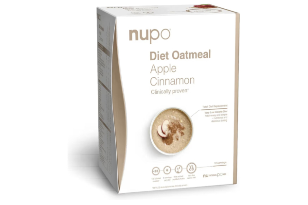 NUPO Diet Meal Replacement for Weight Loss Oatmeal Apple Cinnamon 12 Servings