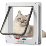Classic Cat Flap Door – 4-Way Manual Locking | Weatherproof Pet Door for Cats | BLACK | 28.5 × 24.5 × 5.5 cm (XL)