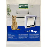 Classic Cat Flap Door – 4-Way Manual Locking | Weatherproof Pet Door for Cats | BLACK | 28.5 × 24.5 × 5.5 cm (XL)