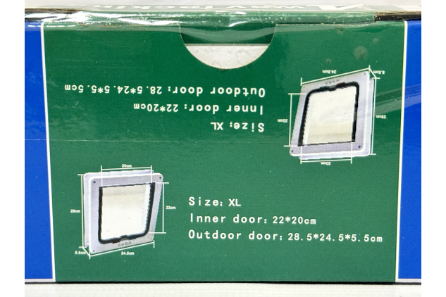 Classic Cat Flap Door – 4-Way Manual Locking | Weatherproof Pet Door for Cats | BLACK | 28.5 × 24.5 × 5.5 cm (XL)