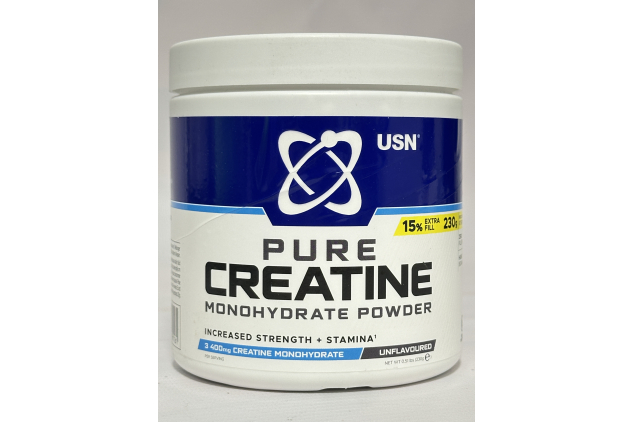 USN Pure Creatine Monohydrate Powder – Unflavoured – 230g (67 Servings)
