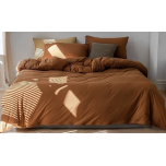 Duvet Cover Set – Caramel Pumpkin Colour | King Size (220x240cm) + 2 Pillowcases (50x75cm) | Soft Brushed Microfibre Bedding