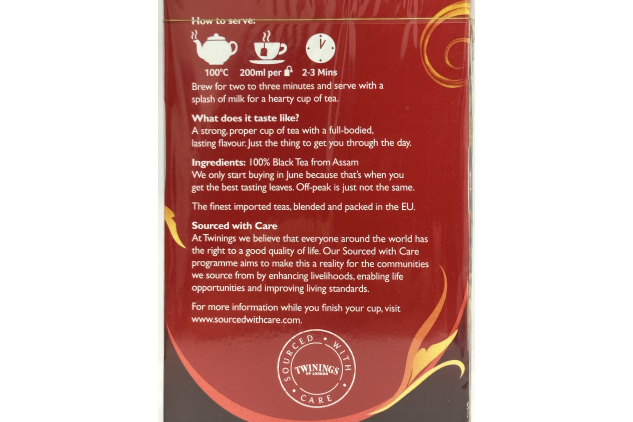 Twinings Assam Black Tea – 80 Teabags (4 x 20 Envelopes) | Strong & Malty