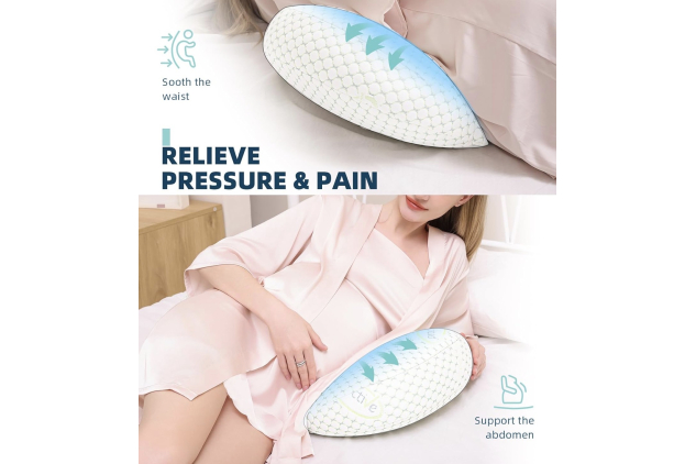 Pregnancy Pillow for Pregnant Women | Adjustable Maternity Support Cushion | Back, Belly, and Hip Relief | Removable Cover