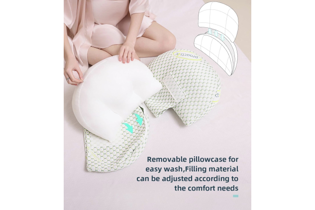 Pregnancy Pillow for Pregnant Women | Adjustable Maternity Support Cushion | Back, Belly, and Hip Relief | Removable Cover