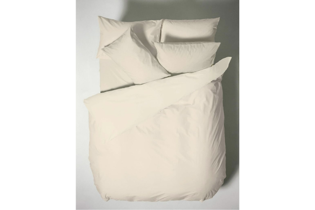 Plain Dyed Cotton Percale Cream 200TC Duvet Set 250 x 220cm Pillow cases x2  50 x 80 cm
