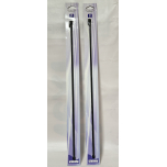 2 x Extendable Window Curtain Rods with Decorative End Caps – Black Metal (50–80 cm)