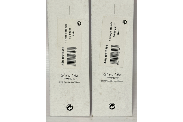 2 x Extendable Window Curtain Rods with Decorative End Caps – Black Metal (50–80 cm)