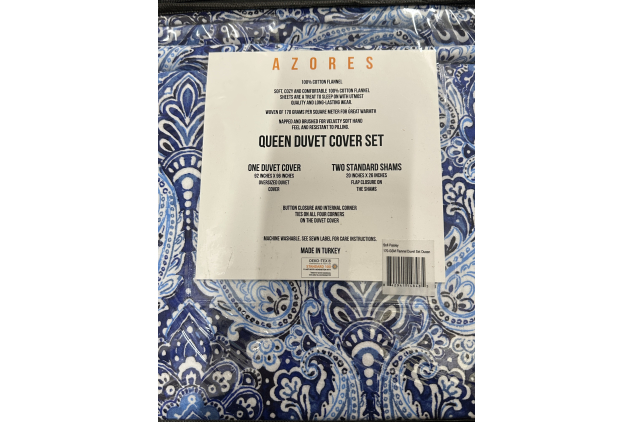 Azores Queen Duvet Cover Set 170 GSM 1 Duvet 92’’ X 96’’ 2 Shams 20’’ X 26’’