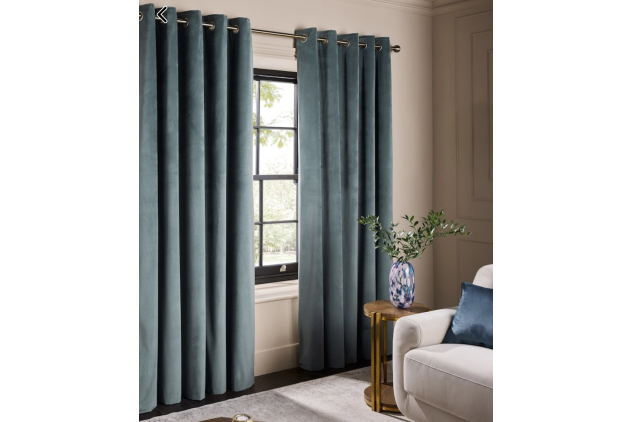 Mobexpert Eyelet Curtain Panel 135 X 260cm Vernil Green / Teal  100% Polyester