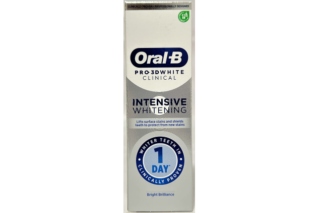 Oral-B Pro-3D White Clinical Intensive Whitening Toothpaste – Bright Brilliance – 2 x 75ml Twin Pack