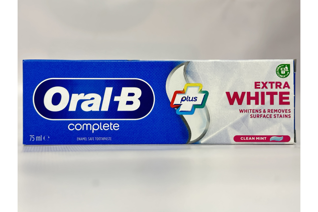 Oral-B Complete Extra White Toothpaste – Clean Mint – 12 x 75ml Pack | Bulk Buy Deal