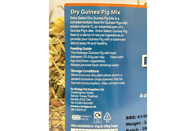 Dry Guinea Pig Mix – 5 Litre Tub (2.7kg)