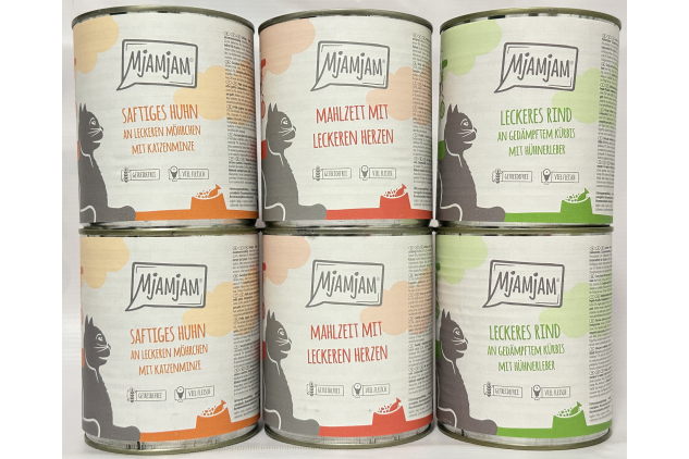 Premium Wet Cat Food – Mixed Pack I (6 x 800g) – Chicken, Beef & Hearts – Grain-Free