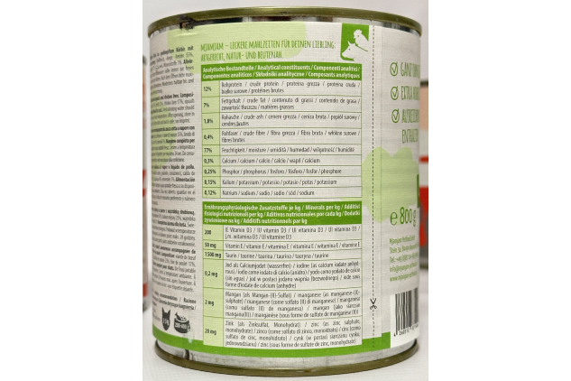 Premium Wet Cat Food – Mixed Pack I (6 x 800g) – Chicken, Beef & Hearts – Grain-Free