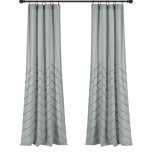 Lush Decor Pastel Blue Colour Chenille Chevron Window Curtain Panel Pair (84