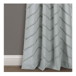 Lush Decor Pastel Blue Colour Chenille Chevron Window Curtain Panel Pair (84