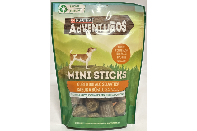 Purina Adventuros Mini Sticks Dog Treats – Wild Buffalo Flavour – 90g (Pack of 6)