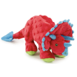 goDog Dinos Frills Squeaky Plush Dog Toy – Red (Large)
