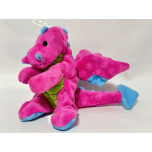 goDog Dragon Tough Plush Dog Toy – Small, Pink – Chew Guard Technology