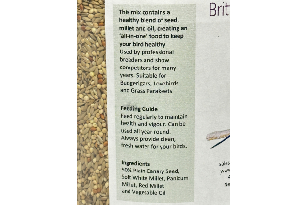 Britten & James Expert Budgerigar Seed Mix – 2L Tub (Approx. 1.8kg)