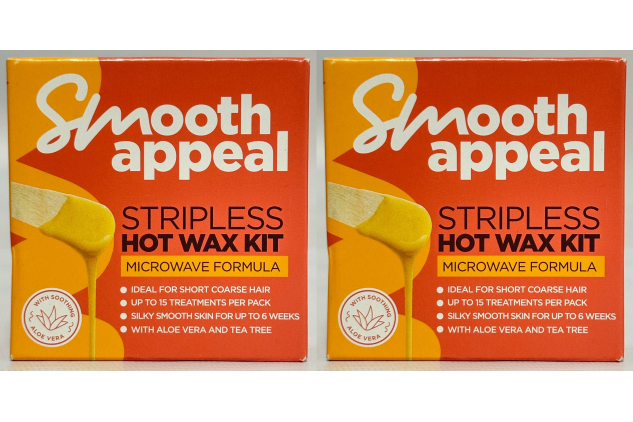 Smooth Appeal Stripless Hot Wax Kit – Microwave Formula, 40g (Pack of 2) | Enriched with Aloe Vera, Vitamin E & Tea Tree Oil