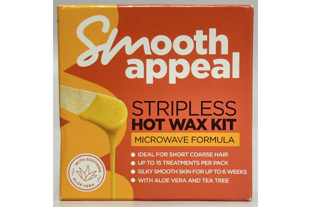 Smooth Appeal Stripless Hot Wax Kit – Microwave Formula, 40g (Pack of 2) | Enriched with Aloe Vera, Vitamin E & Tea Tree Oil