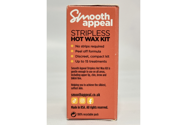 Smooth Appeal Stripless Hot Wax Kit – Microwave Formula, 40g (Pack of 2) | Enriched with Aloe Vera, Vitamin E & Tea Tree Oil