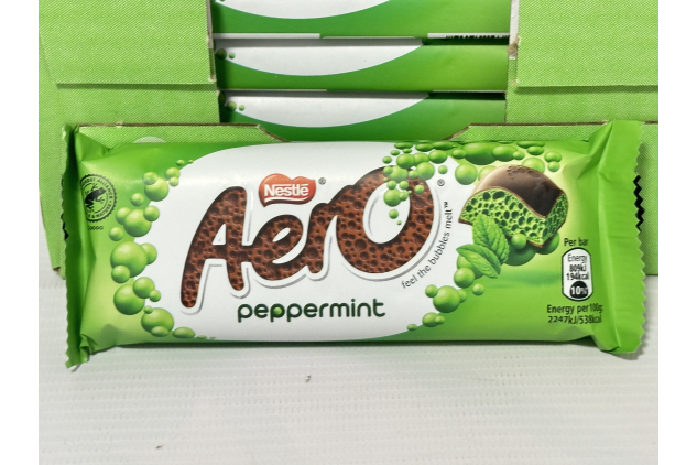 Nestlé Aero Peppermint Chocolate Bars – 24 x 36 g | Smooth Milk Chocolate with Peppermint Flavoured Bubbles | Suitable for Vegetarians