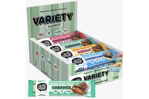 Yubi Protein Bar Variety Box – 12 x 35 g | 99 Calories | High Protein | Gluten Free | Dairy Free | Low Sugar