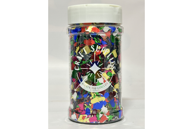 Multi-Coloured Bells Shaped Christmas Confetti – 200 g Jar | Festive Glitter Mix | Party & Craft Decoration