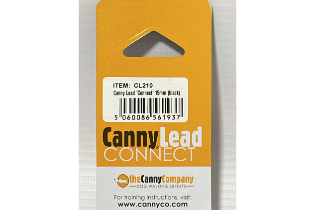 Canny CONNECT Lead – Anti-Pull Dog Lead for Canny Collar | Lockable Handle | Soft Padded Grip | 120 cm x 15 mm Black (Puppies & Small Dogs)