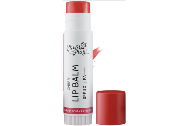 Chemist at Play Cherry Lip Balm 4.5g | SPF 50 PA++++ | 1% Kojic Acid + Ceramides | Brightening, Moisturising & Repairing Lip Care