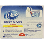 Bloo 2-in-1 Toilet Blocks Blue Water – Cleaning Foam Fresh Scent – 2 x 50 g (Up to 800 Flushes)