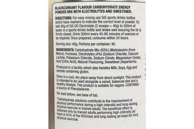 Science In Sport (SiS) GO Electrolyte Powder – Blackcurrant Flavour – 1.6 kg (40 Servings)