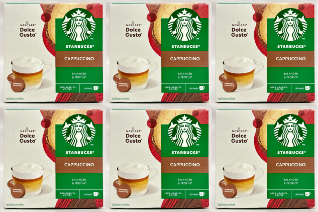 STARBUCKS Cappuccino by NESCAFÉ Dolce Gusto – 72 Coffee Pods (6 x 12 Pods)
