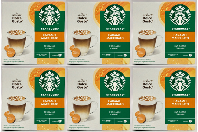 STARBUCKS Caramel Macchiato by NESCAFÉ Dolce Gusto – 72 Coffee Pods (6 x 12 Pods)