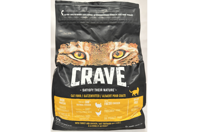 CRAVE High Protein Dry Cat Food – Grain Free with Turkey & Chicken – 2.8kg (Pack of 5 = 14kg Total)