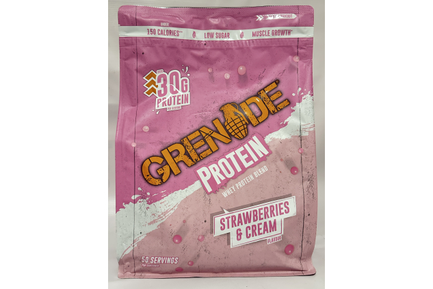 Whey High Protein Powder | Strawberries & Cream Flavour | 2kg (50 Servings)