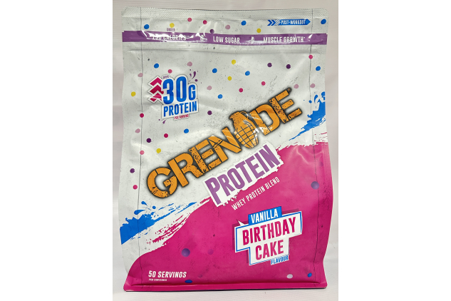 Grenade Whey Blend High Protein Powder – Vanilla Birthday Cake Flavour – 2kg (50 Servings)