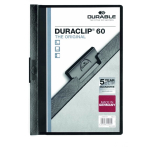 Durable DURACLIP 60 A4 Clip Folder Holds up to 60 Sheets of A4 Paper Robust Metal Sprung Clip 5 Pack Black