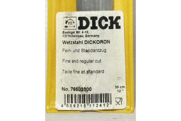 F. Dick Dickoron Multiron Sharpening Steel – Fine & Standard Cut – 12” (30cm) – Made in Germany | Model 76503300 | Barcode 4009215112412