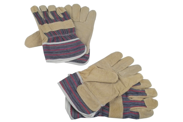 Brüder Mannesmann Work Gloves – Heavy Duty Leather Palm Gloves (2 Pairs, Size XL) | Model 41702 | CE Certified EN420