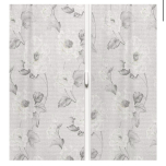 Paola Voile Curtains – Pair Floral Sheer Panels White 70x120cm (2 Pack)