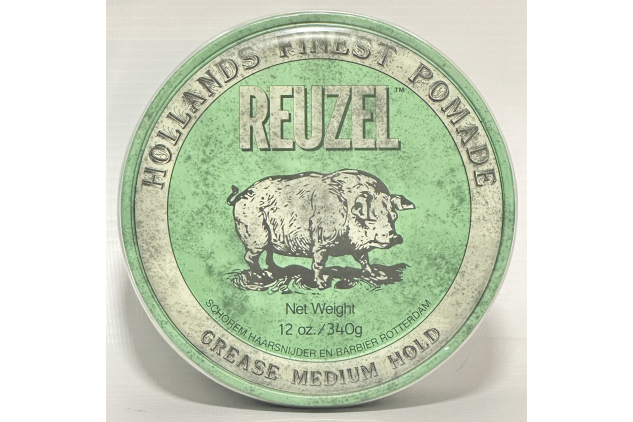 Reuzel Green Grease Medium Hold Pomade 340g | Medium Hold & Shine | Classic Men’s Hair Styling Wax